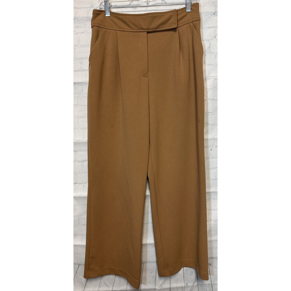 Tahari Wide Leg Pleated Pants Rusty Brown